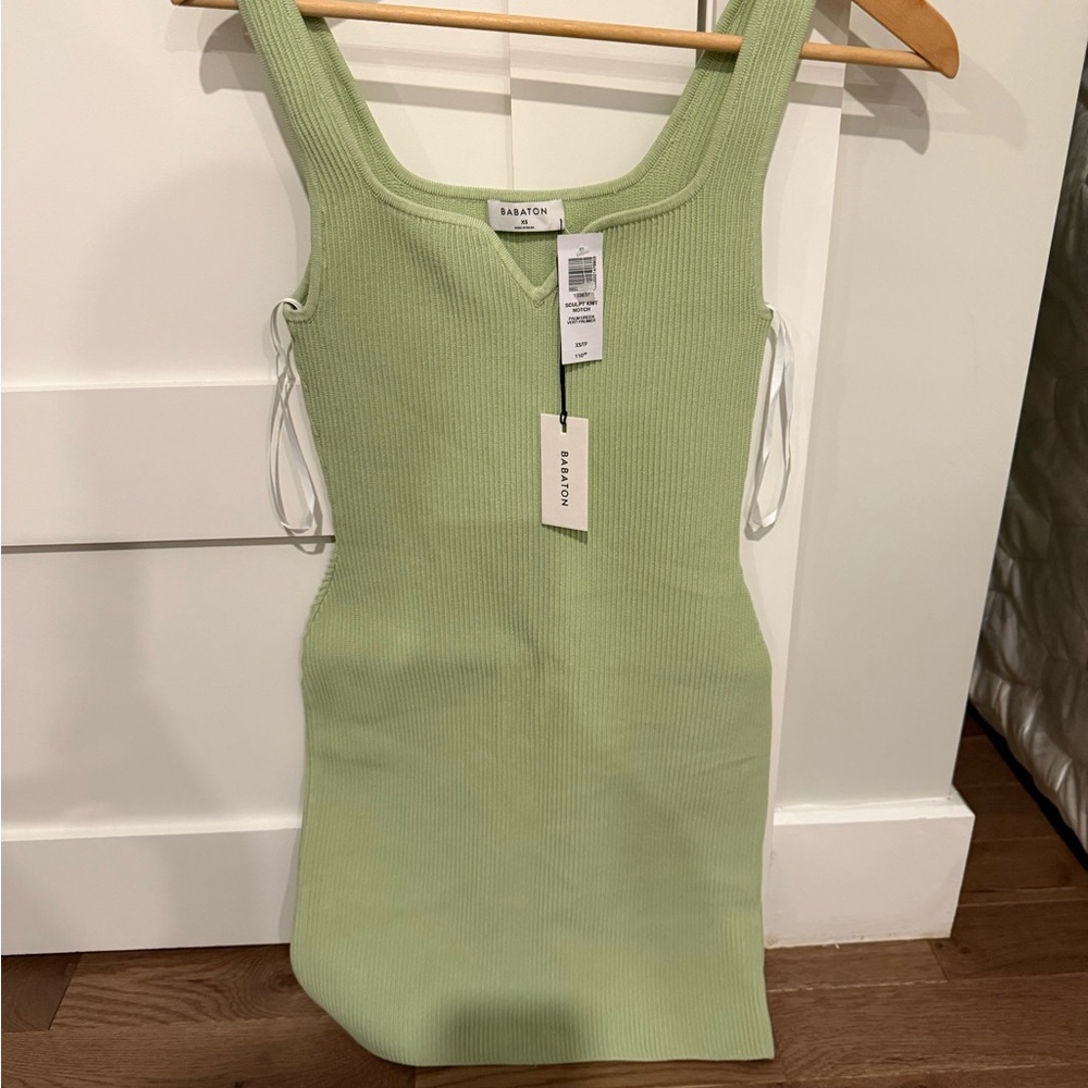BABATON SCULPT KNIT NOTCH DRESS